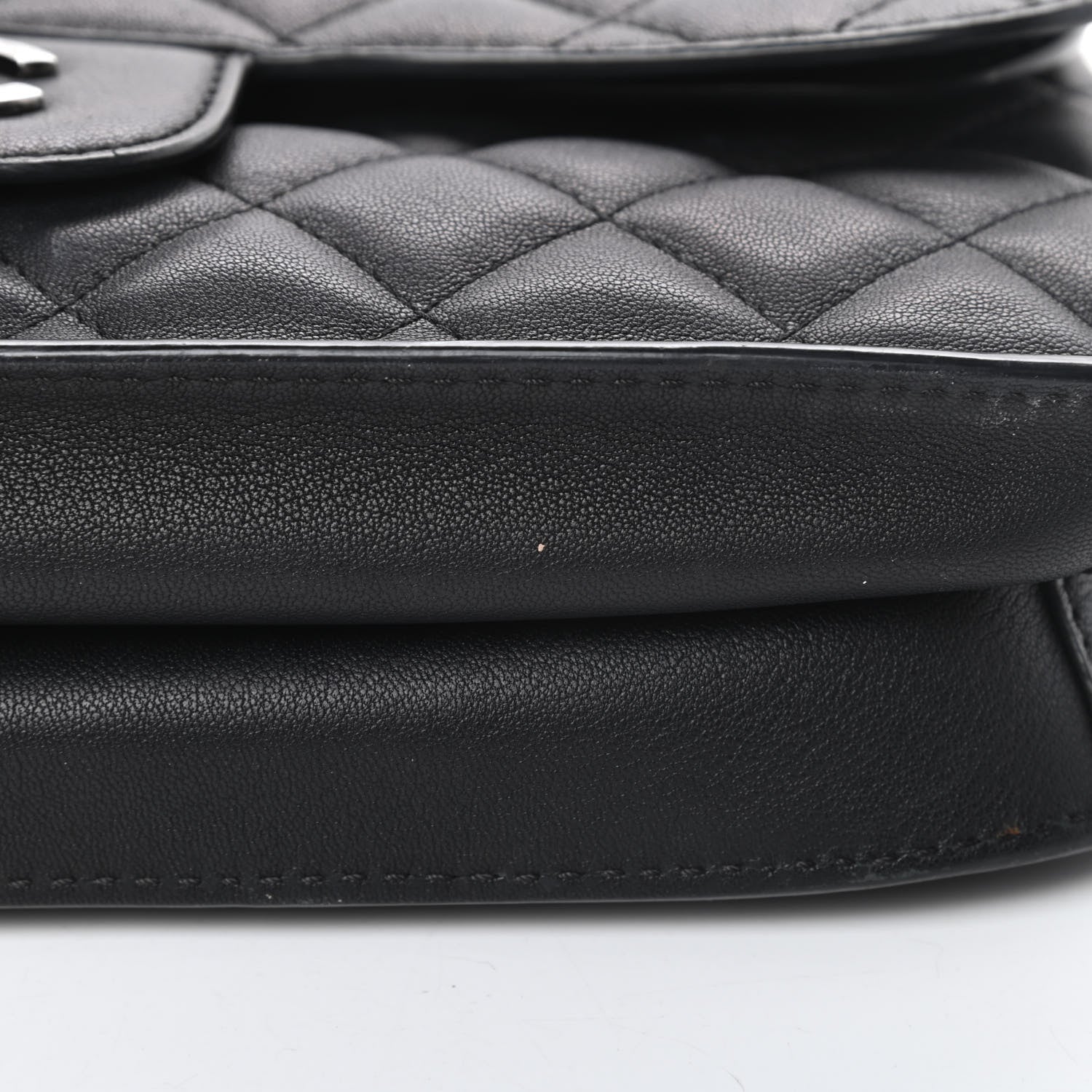Chanel Lambskin Quilted Large Natural CC Flap Black 15 of 16