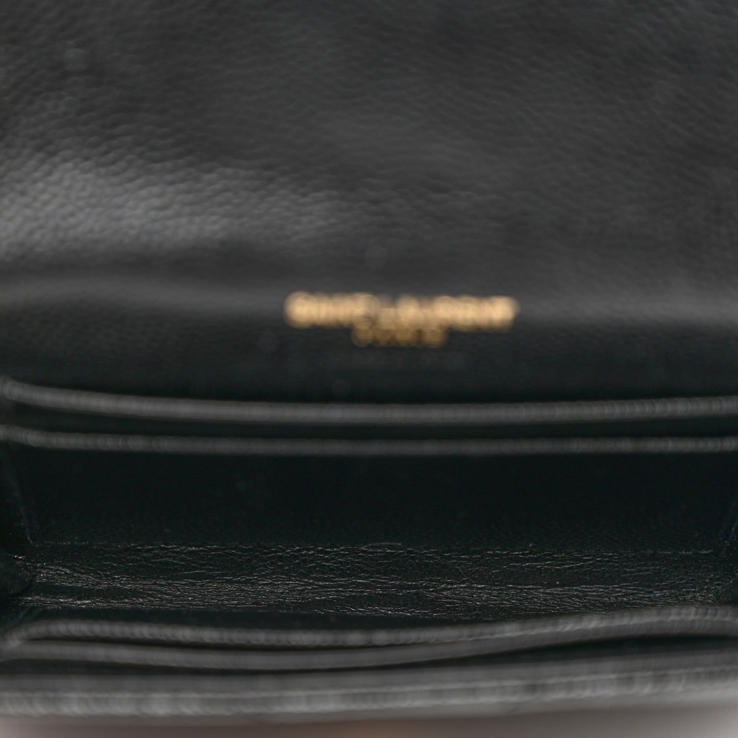 Grain De Poudre Matelasse Chevron Small Monogram Envelope Wallet Black