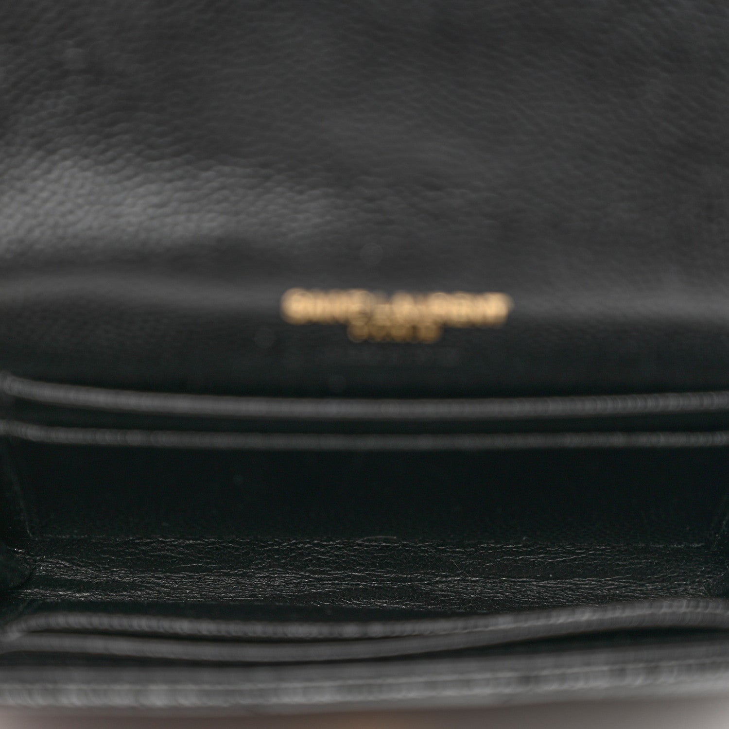 Saint Laurent Grain De Poudre Matelasse Chevron Small Monogram Envelope Wallet Black 5 of 8