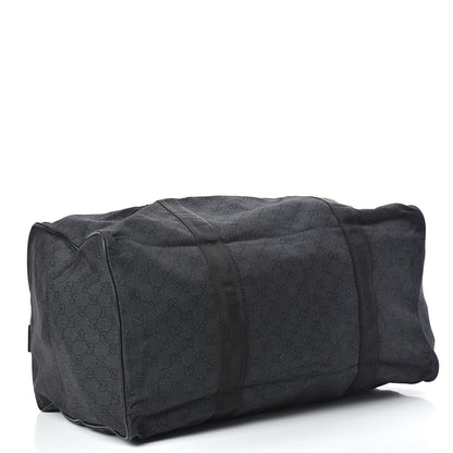 Gucci Denim Monogram Large Collapsible Carry On Duffle Black 4 of 13