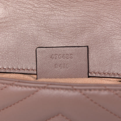Gucci Calfskin Matelasse Super Mini GG Marmont Shoulder Bag Porcelain Rose 13 of 22
