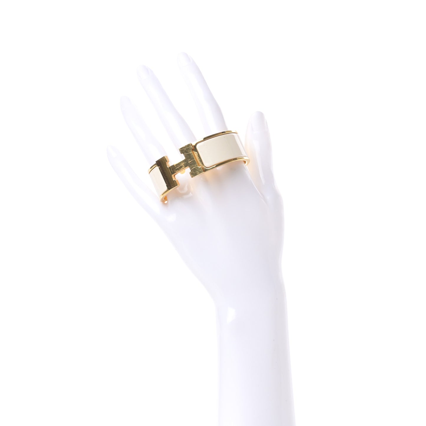 Enamel Wide Clic Clac H Bracelet PM Creme