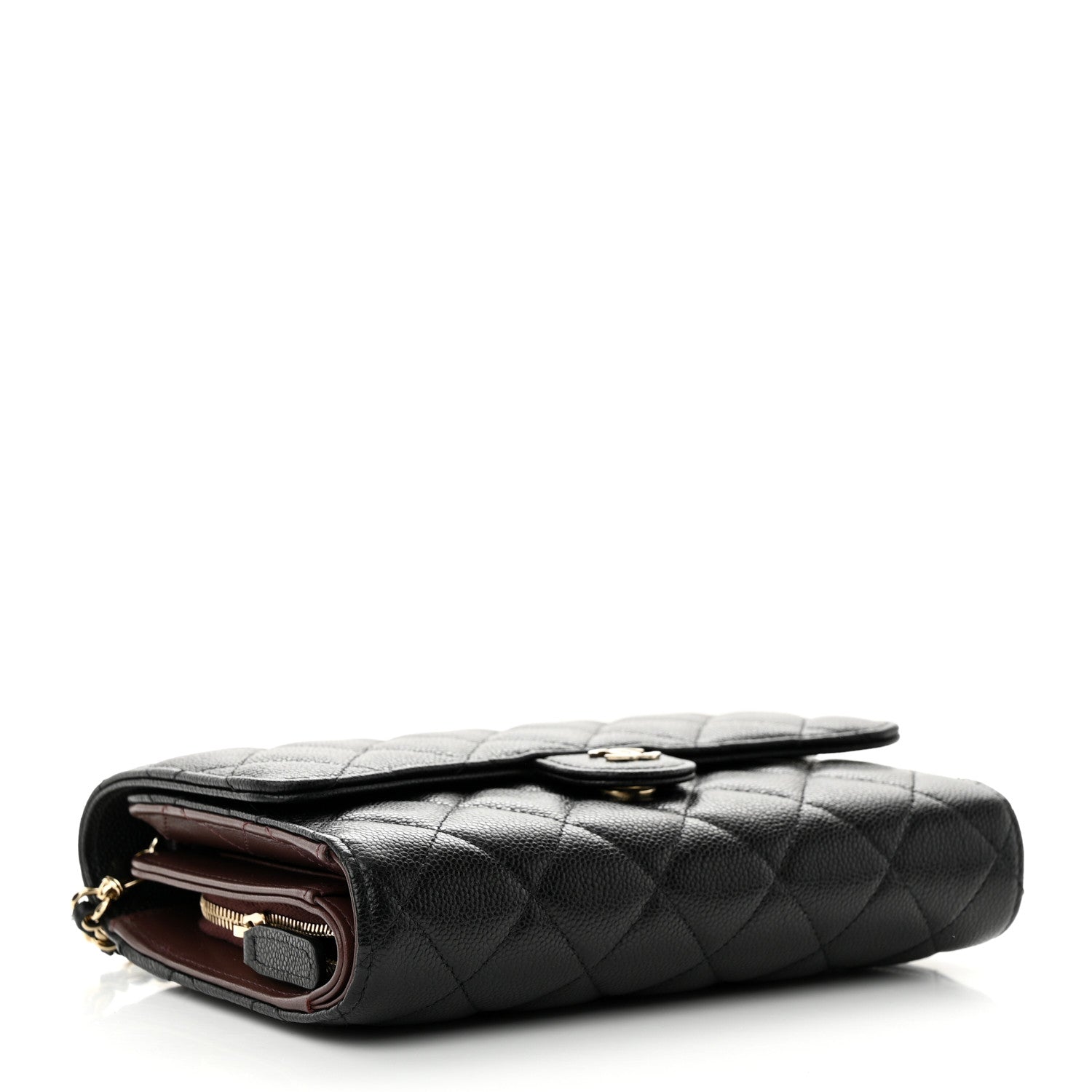 Chanel Caviar Quilted Compact Wallet On Chain WOC Black 6 of 12