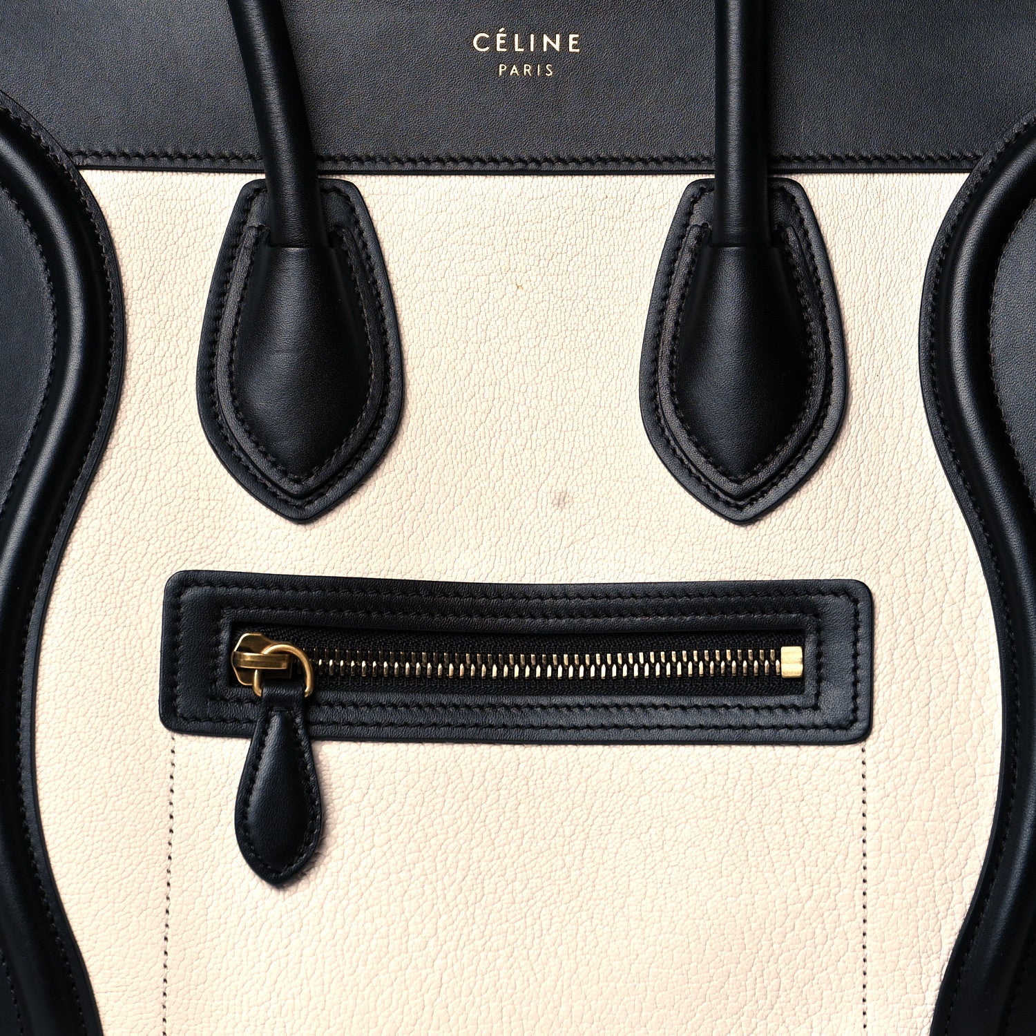 Celine Baby Grained Calfskin Tri-Color Micro Luggage White 7 of 9