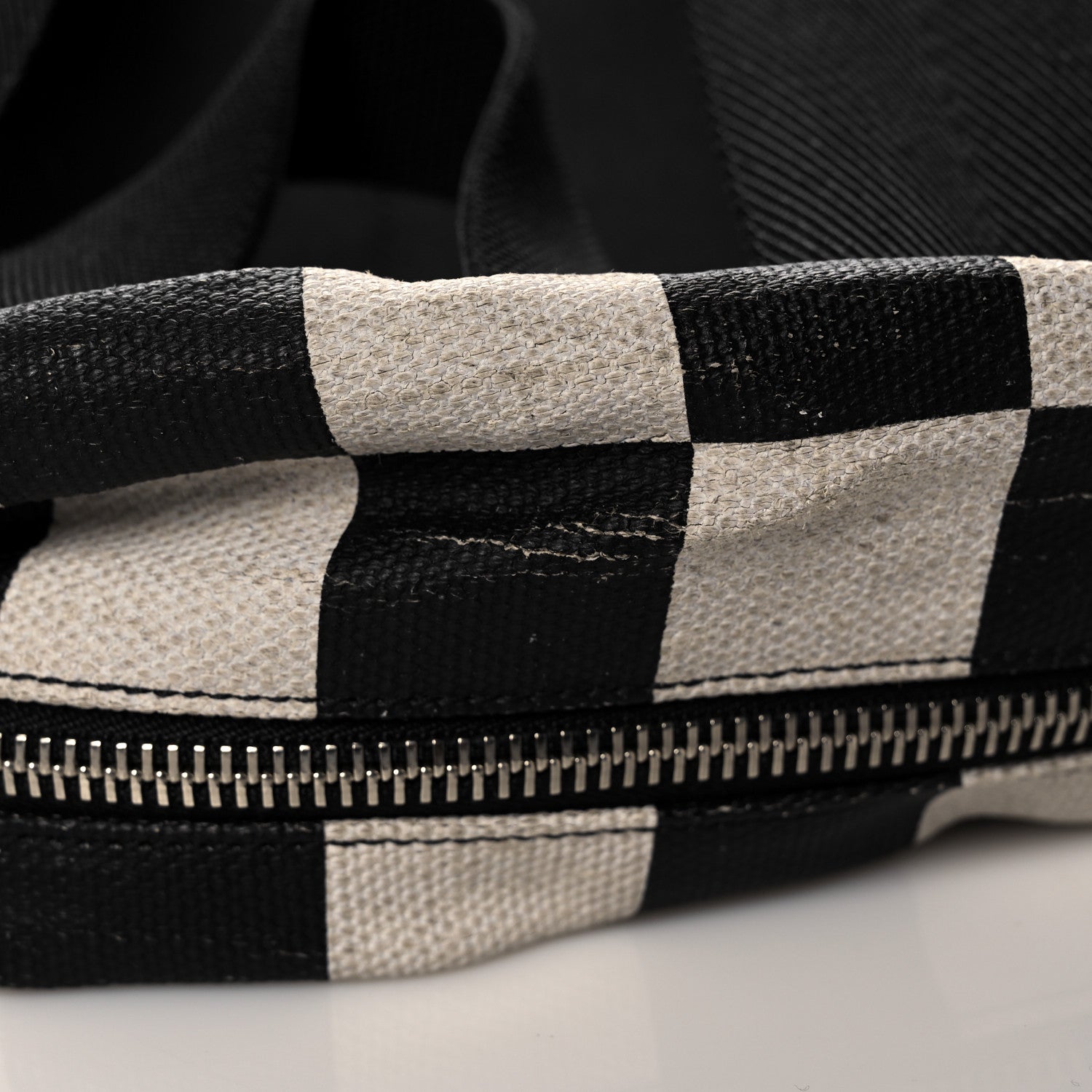 Saint Laurent Calfskin Checked Print Nuxx Backpack Black White 13 of 14