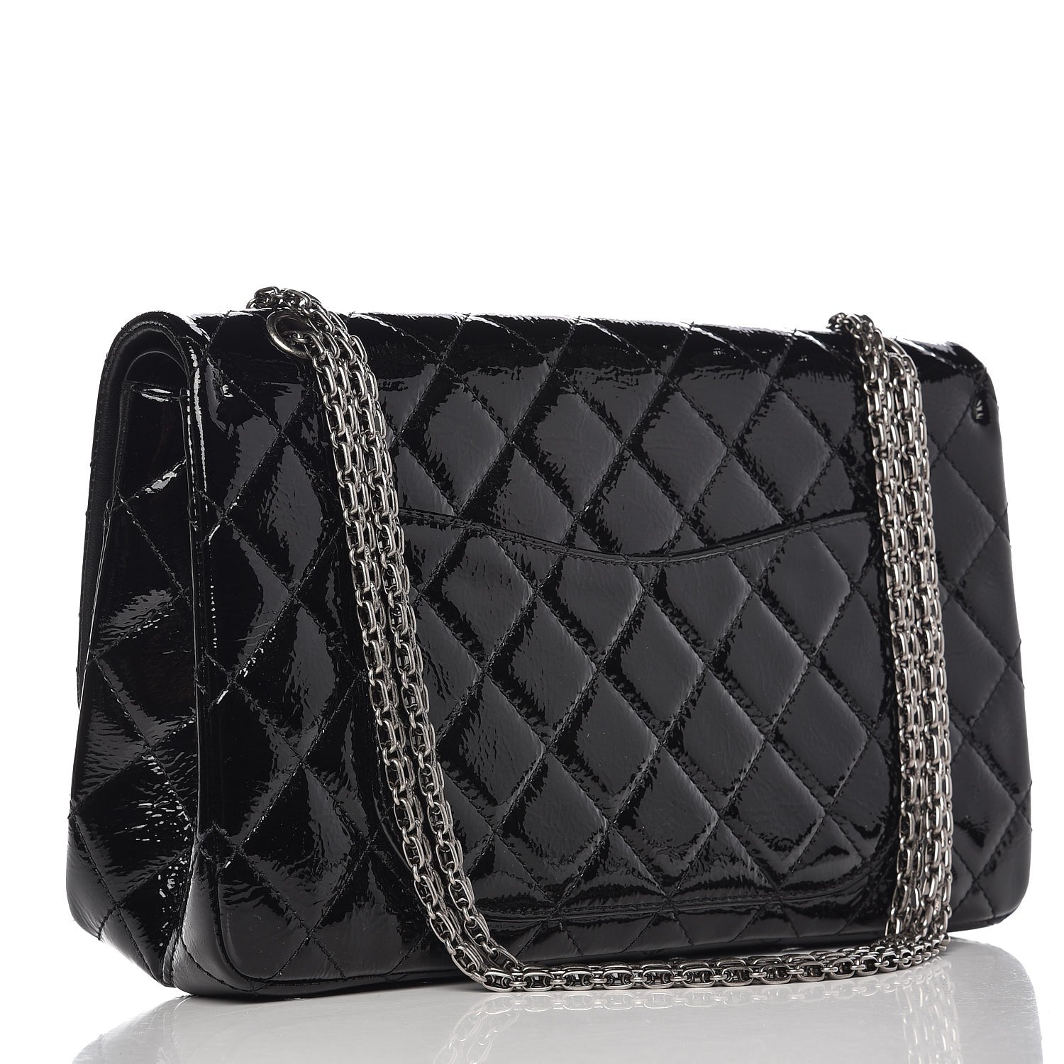 Chanel Distressed Patent Quilted 2.55 Reissue 227 Flap Black 4 of 13