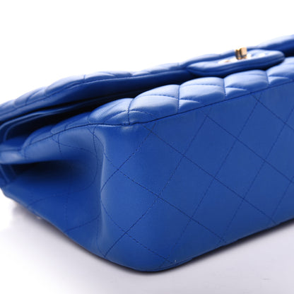Chanel Lambskin Quilted Jumbo Double Flap Blue 8 of 9
