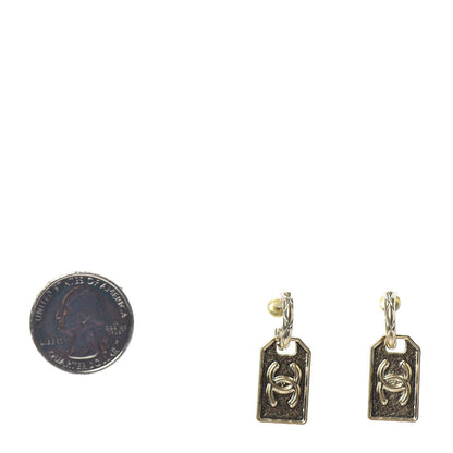 Chanel CC Tag Drop Earrings Gold 2 of 4