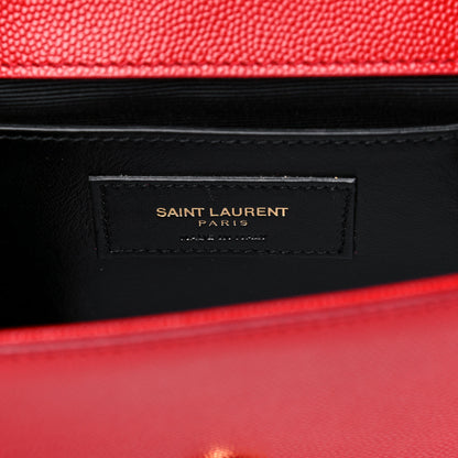 Saint Laurent Grain De Poudre Small Monogram Kate Satchel Red 7 of 11