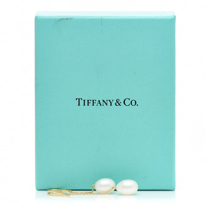 Tiffany 18K Yellow Gold Elsa Peretti Pearls By The Yard Drop Earrings 4 of 4