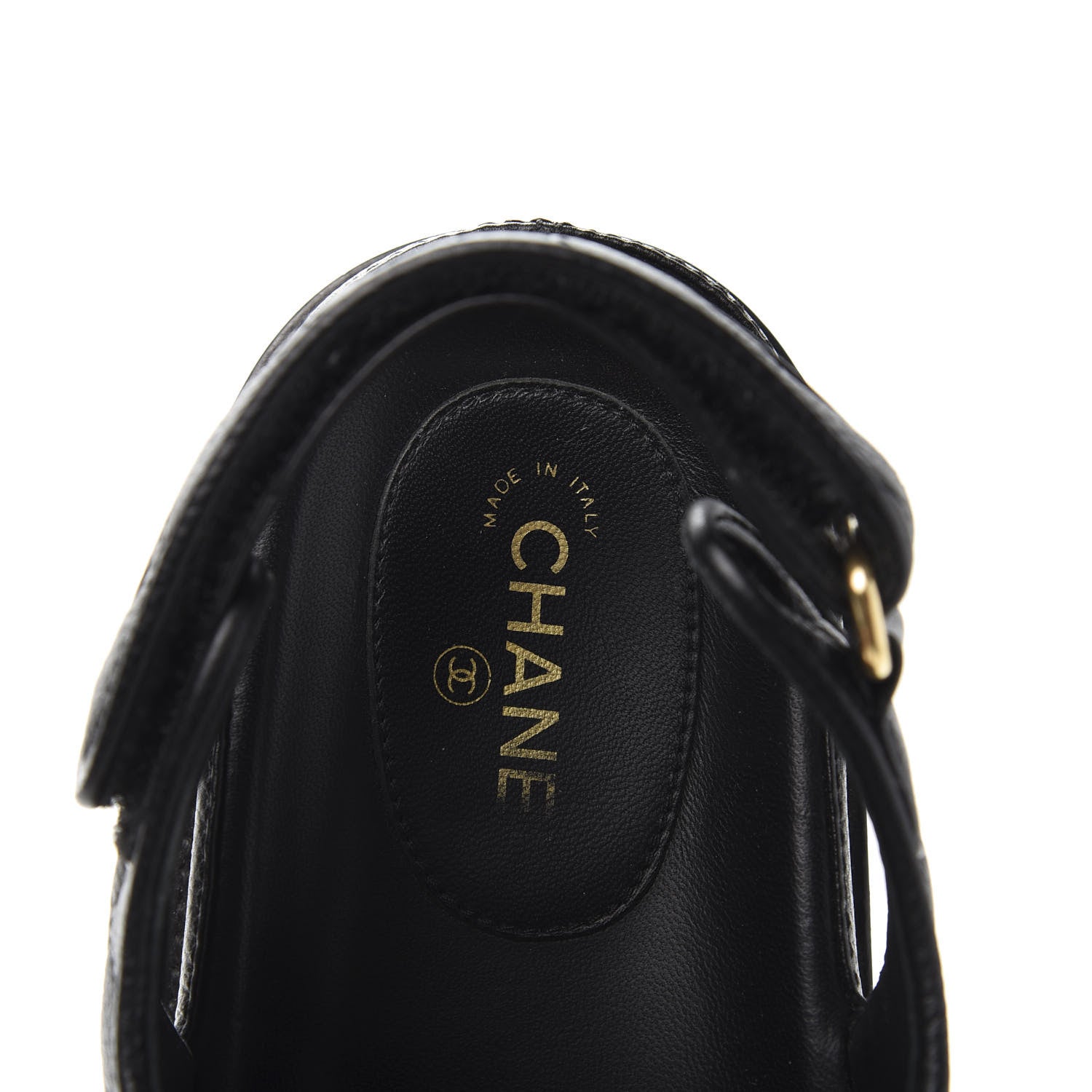 Chanel Grained Calfskin Velcro Dad Sandals 38.5 Black 6 of 9