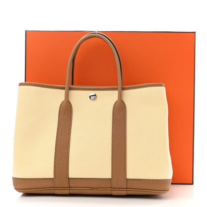 Hermes Twill H Negonda Garden Party 30 TPM Ecru Jaune De Naples Biscuit 9 of 9
