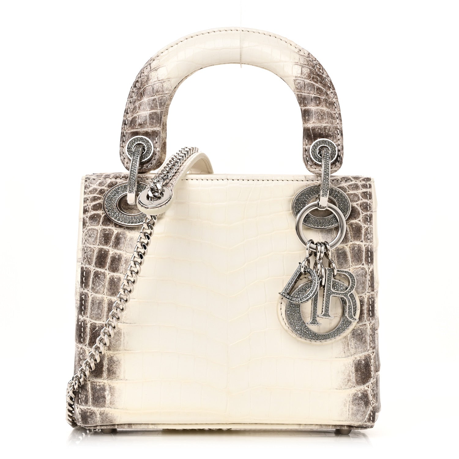 Christian Dior Niloticus Crocodile Himalaya Crystal Mini Lady Dior White 1 of 9