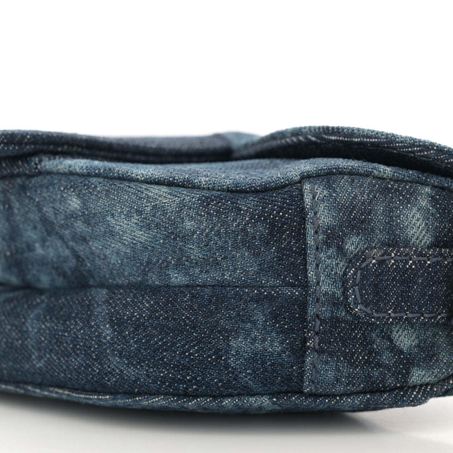 Denim Tie Dye Mini Saddle Bag Blue