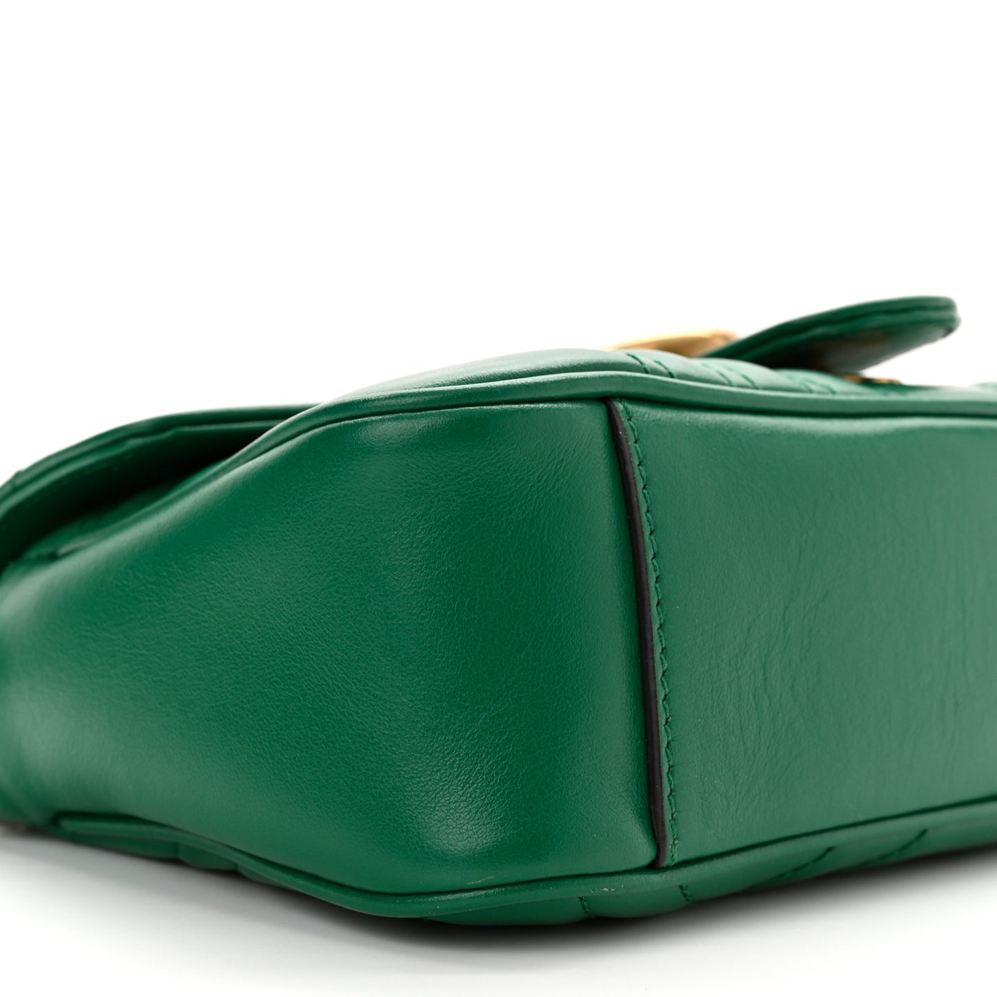Calfskin Matelasse Mini GG Marmont Shoulder Bag Emerald Green