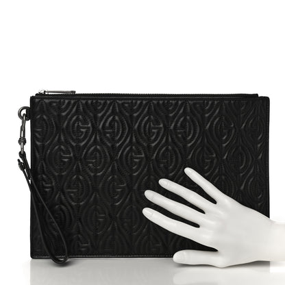 Gucci Calfskin G Rhombus Quilted Documents Holder Black 2 of 9