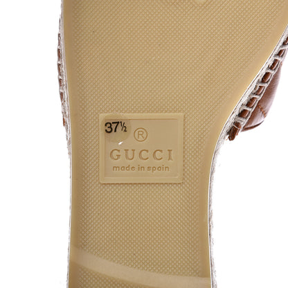 Gucci Nappa Matelasse GG Marmont Espadrille Slide Sandals 37.5 Cognac 8 of 9