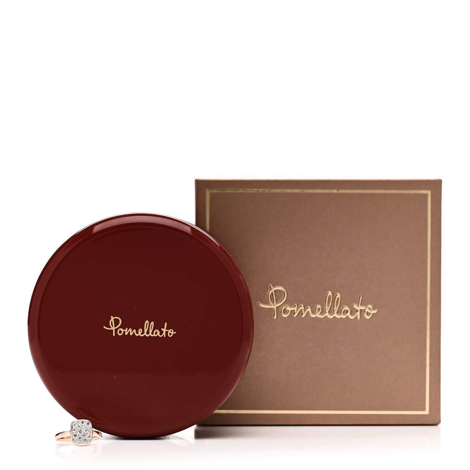 Pomellato 18K Rose Gold Diamond .30ctw Rectangular Sabbia Ring  44 3 8 of 8