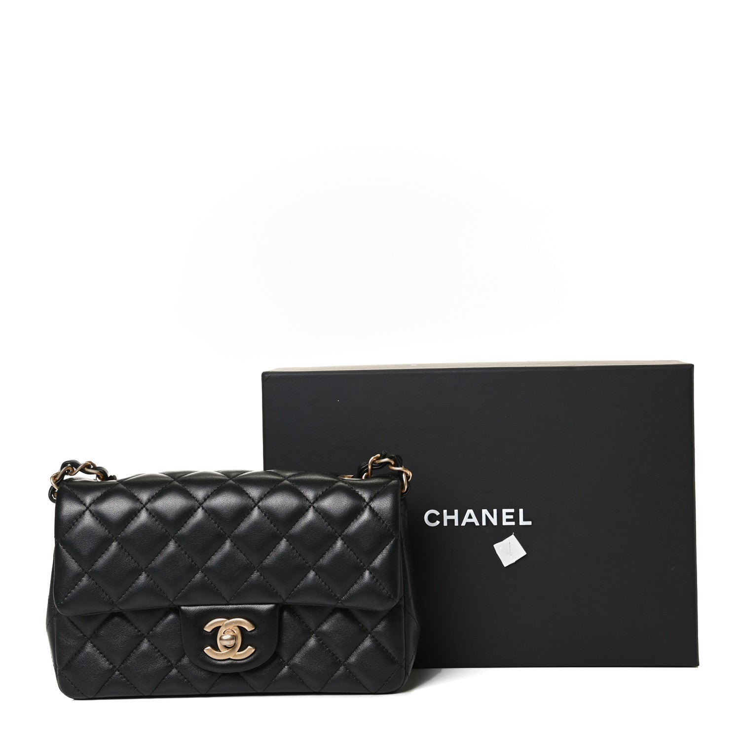 Chanel Lambskin Quilted Mini Rectangular Flap Black 12 of 12