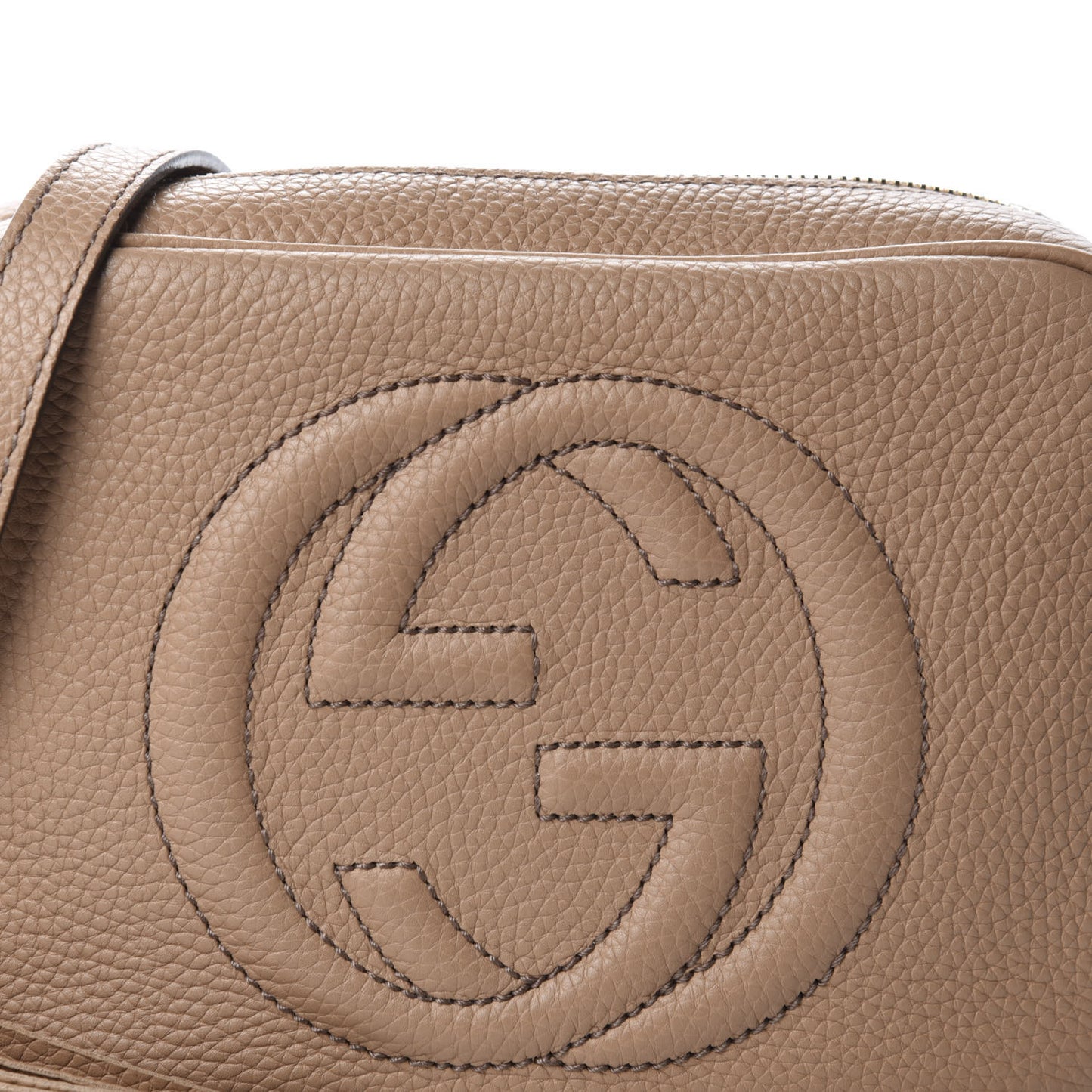 Pebbled Calfskin Small Soho Disco Bag Rose Beige