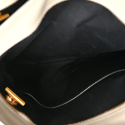 Saint Laurent Grain De Poudre Matelasse Chevron Medium Tribeca Shopping Bag Crema Soft 5 of 10