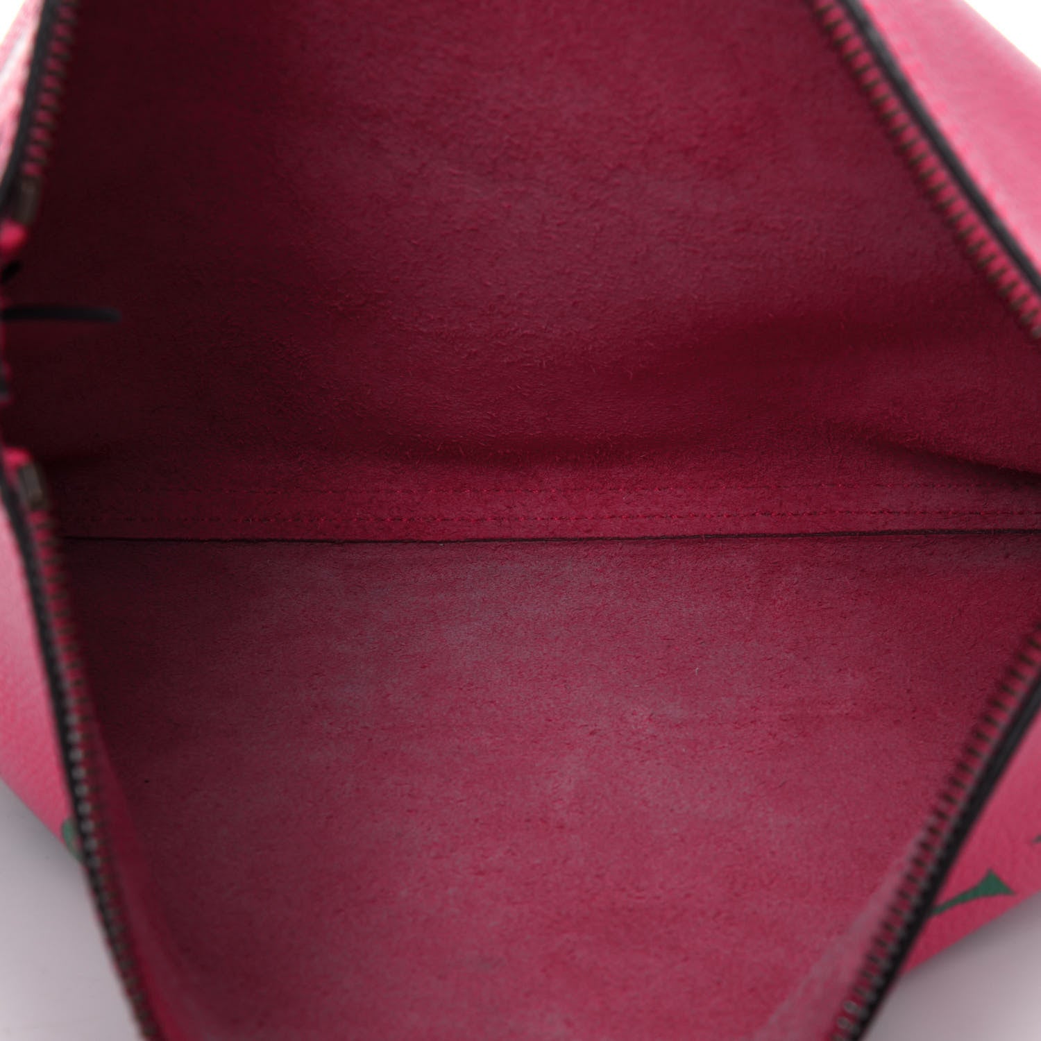 Gucci Pebbled Calfskin Medium Logo Portfolio Clutch Box Pink Green 5 of 15