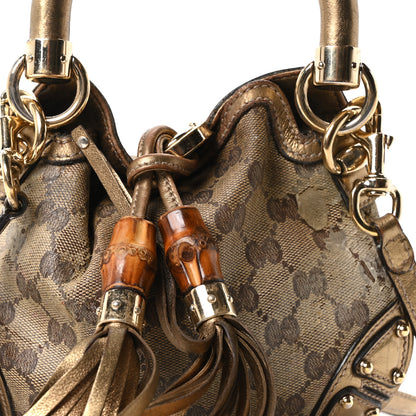 Gucci Monogram Mini Indy Top Handle Bag Metallic Gold 8 of 10