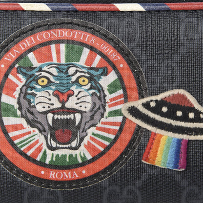 Gucci GG Supreme Monogram Night Courrier Embroidered Zip Around Card Case 6 of 6