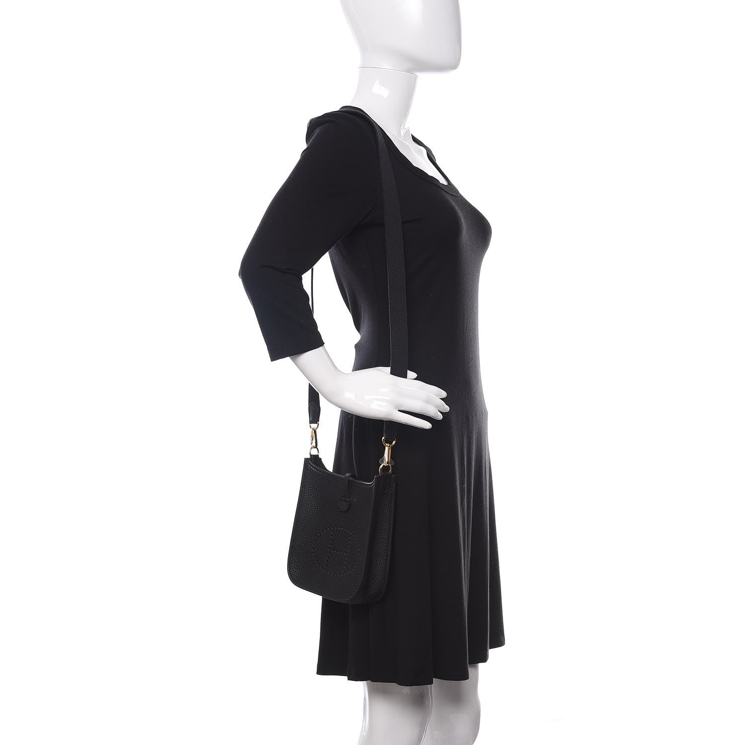 Hermes Taurillon Clemence Evelyne TPM Black 2 of 10