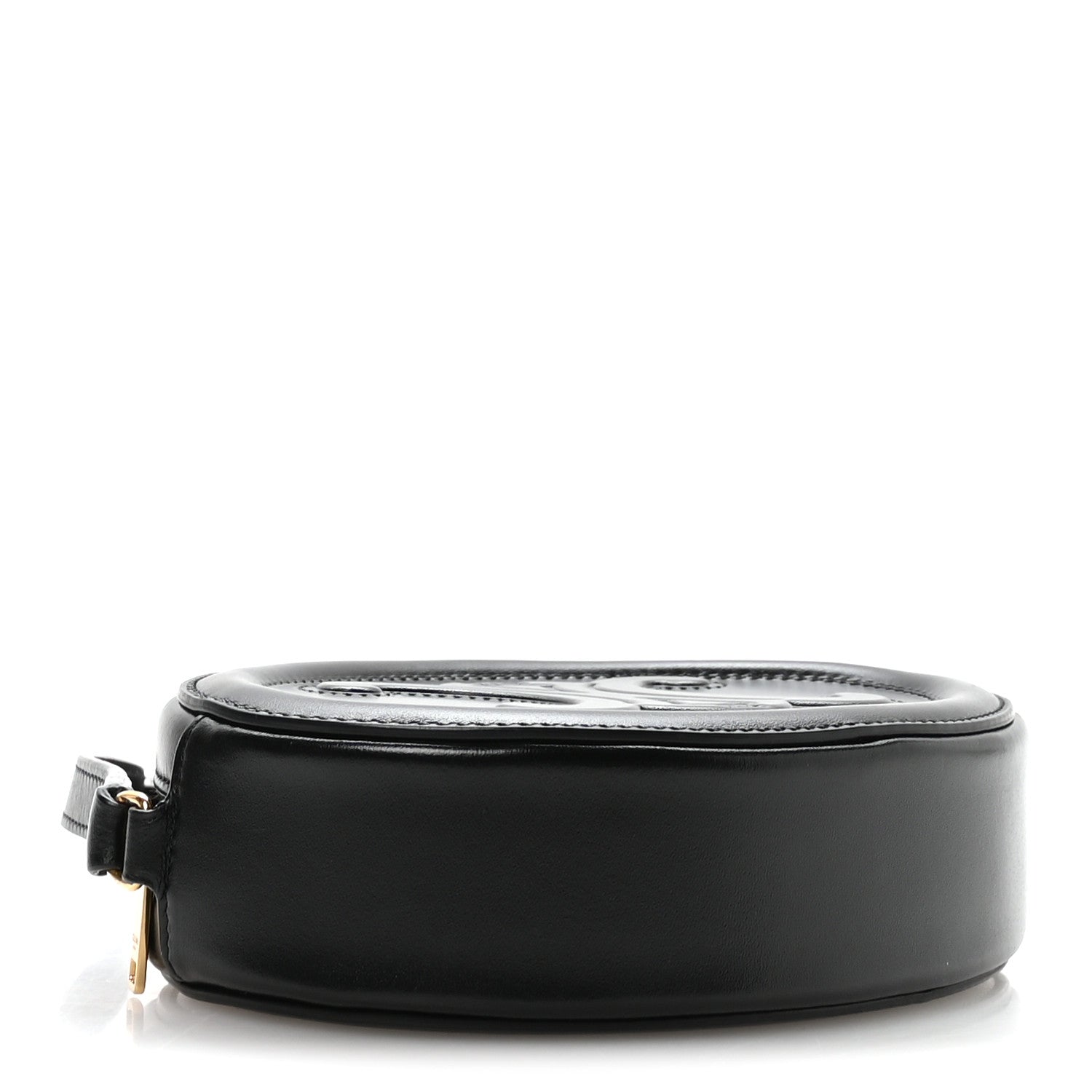 Celine Smooth Calfskin Cuir Small Triomphe Oval Crossbody Purse Black 4 of 10