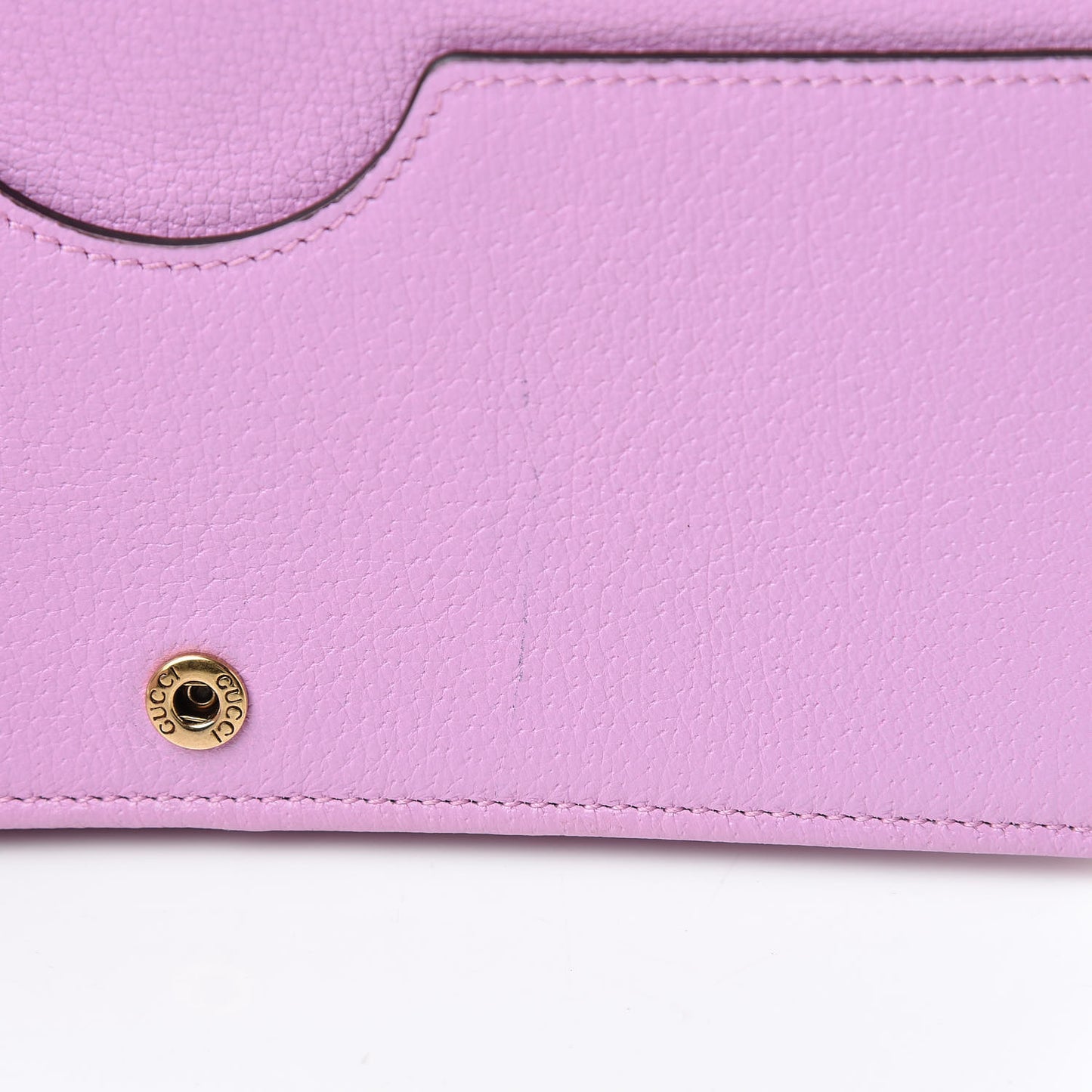 Calfskin Marquise Crystals Mini GG Chain Wallet Malva