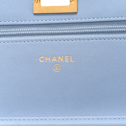 Chanel Denim Quilted Reissue Wallet On Chain WOC Blue 6 of 11