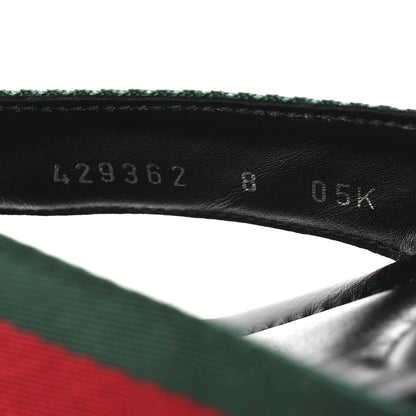 Gucci Nylon Calfskin Web Mens Cleat Sole Thong Sandals 8 Black Red Blue 10 of 14