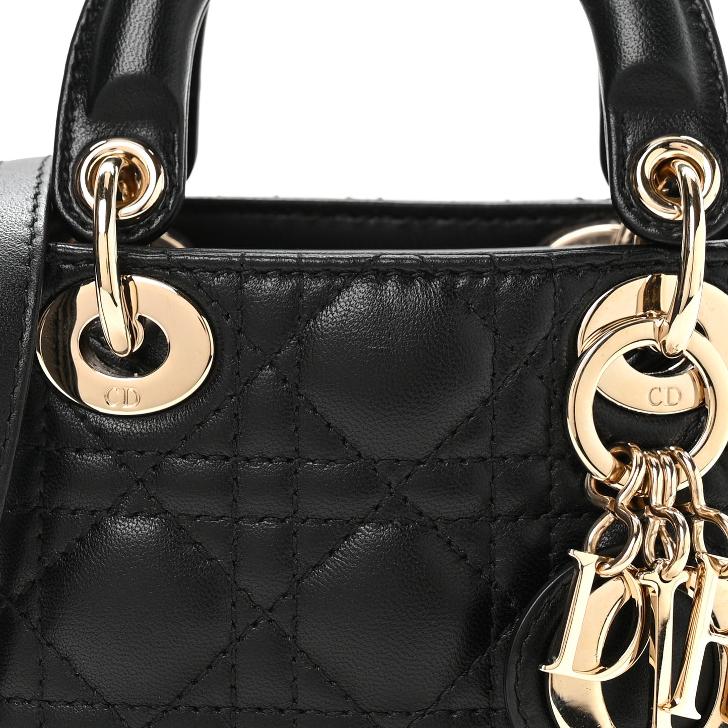 Lambskin Cannage Micro Lady Dior Black