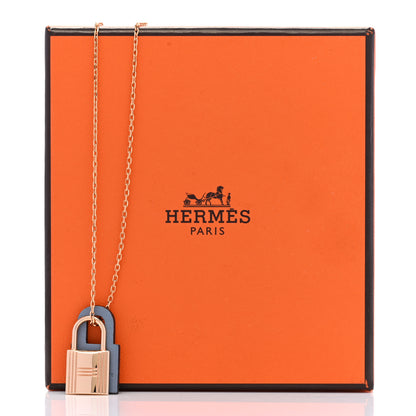 Hermes Swift Small O'Kelly Pendant Necklace Bleu Lin 8 of 8