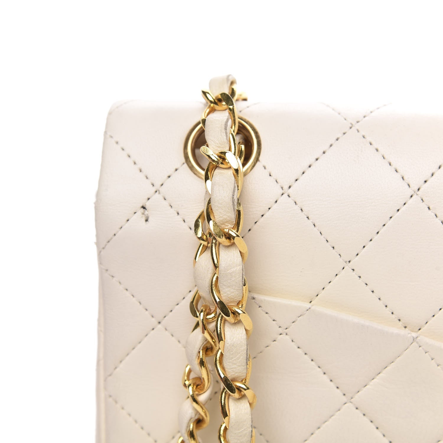 Chanel Lambskin Quilted Small Double Flap White 13 of 15