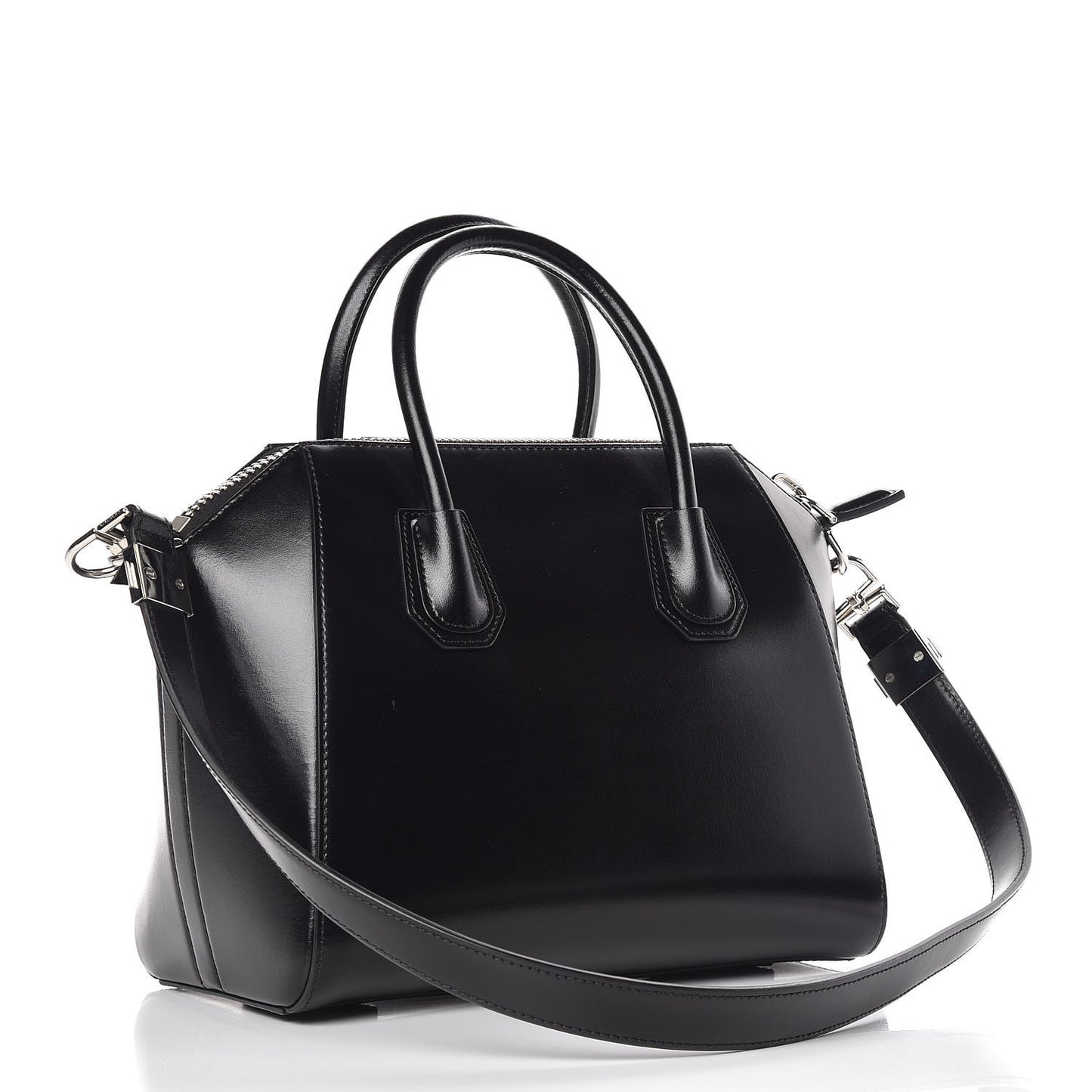 Shiny Lord Calfskin Small Antigona Black