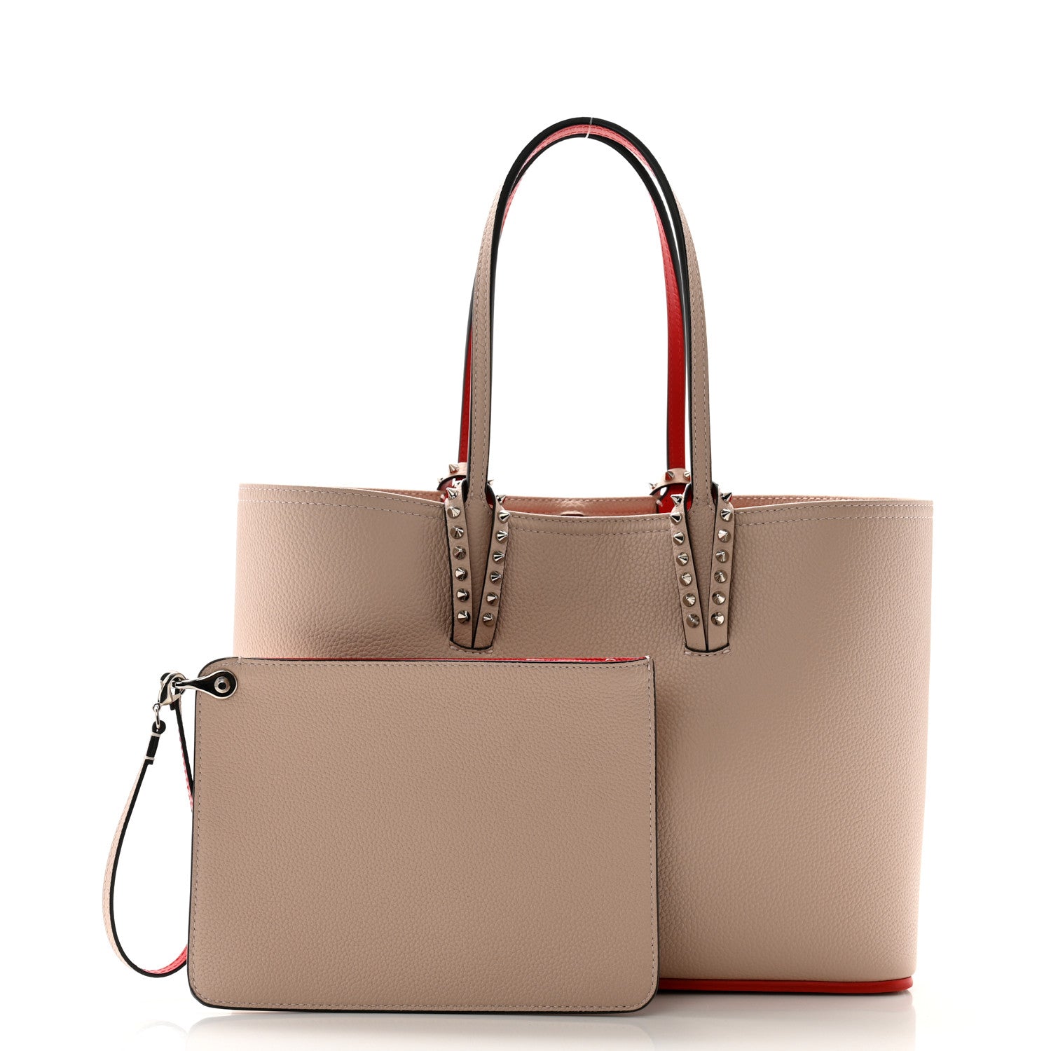 Christian Louboutin Calfskin Spikes Small East West Cabata Tote Ballerina Ballerina 3 of 11