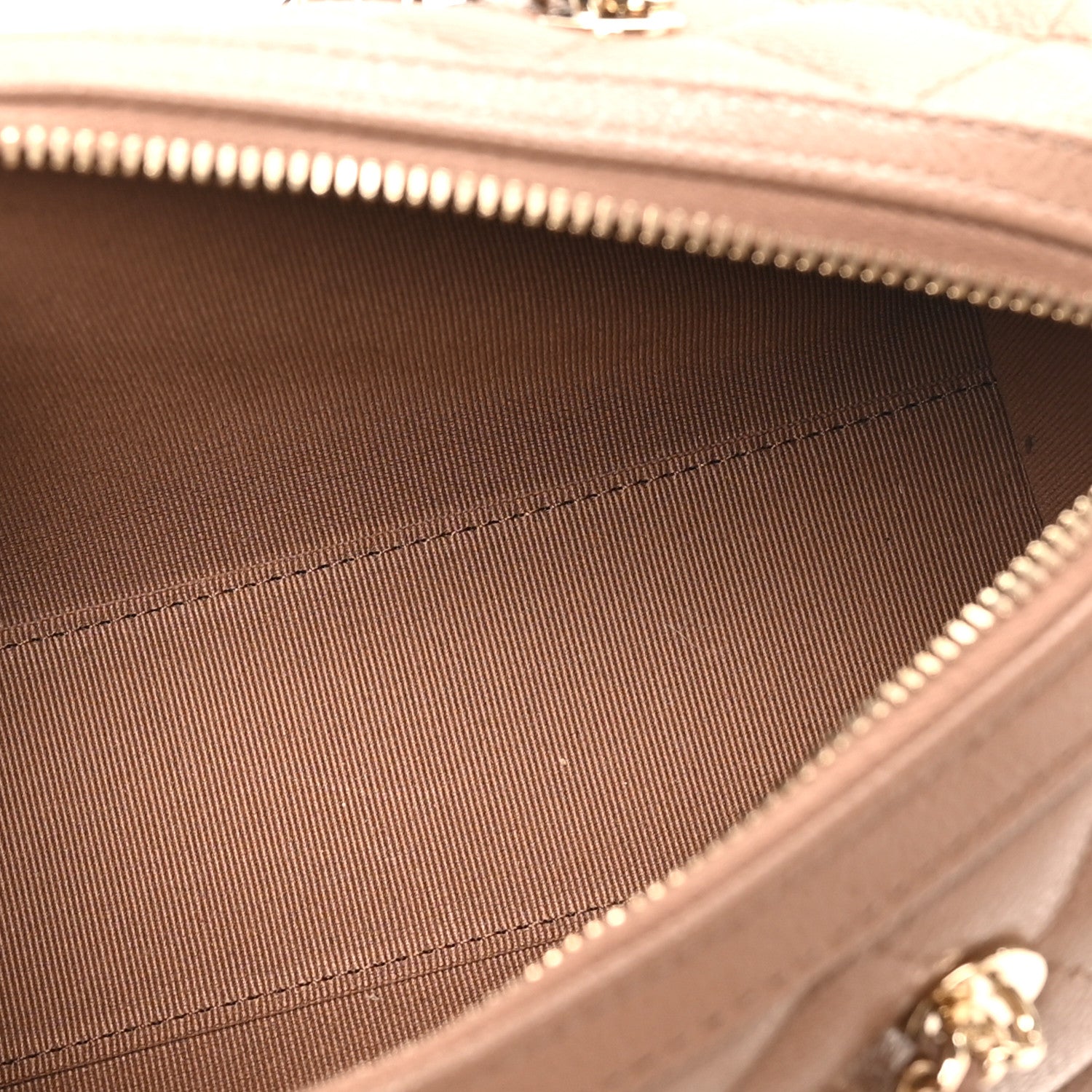 Chanel Caviar Quilted Barrel Clutch With Chain Brown 5 of 10