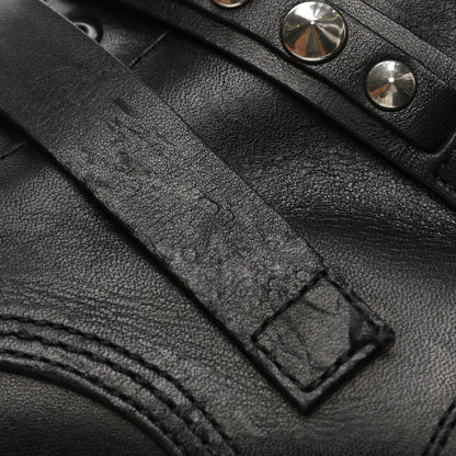 Saint Laurent Smooth Calfskin Studded Womens Punk Ranger Boots 39.5 Black 10 of 11