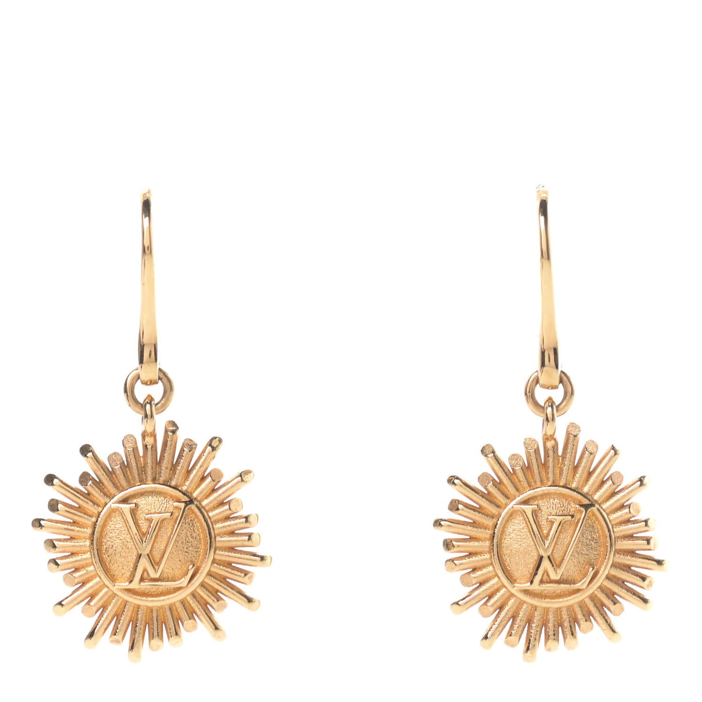 Brass Vendome Drop Earrings Gold