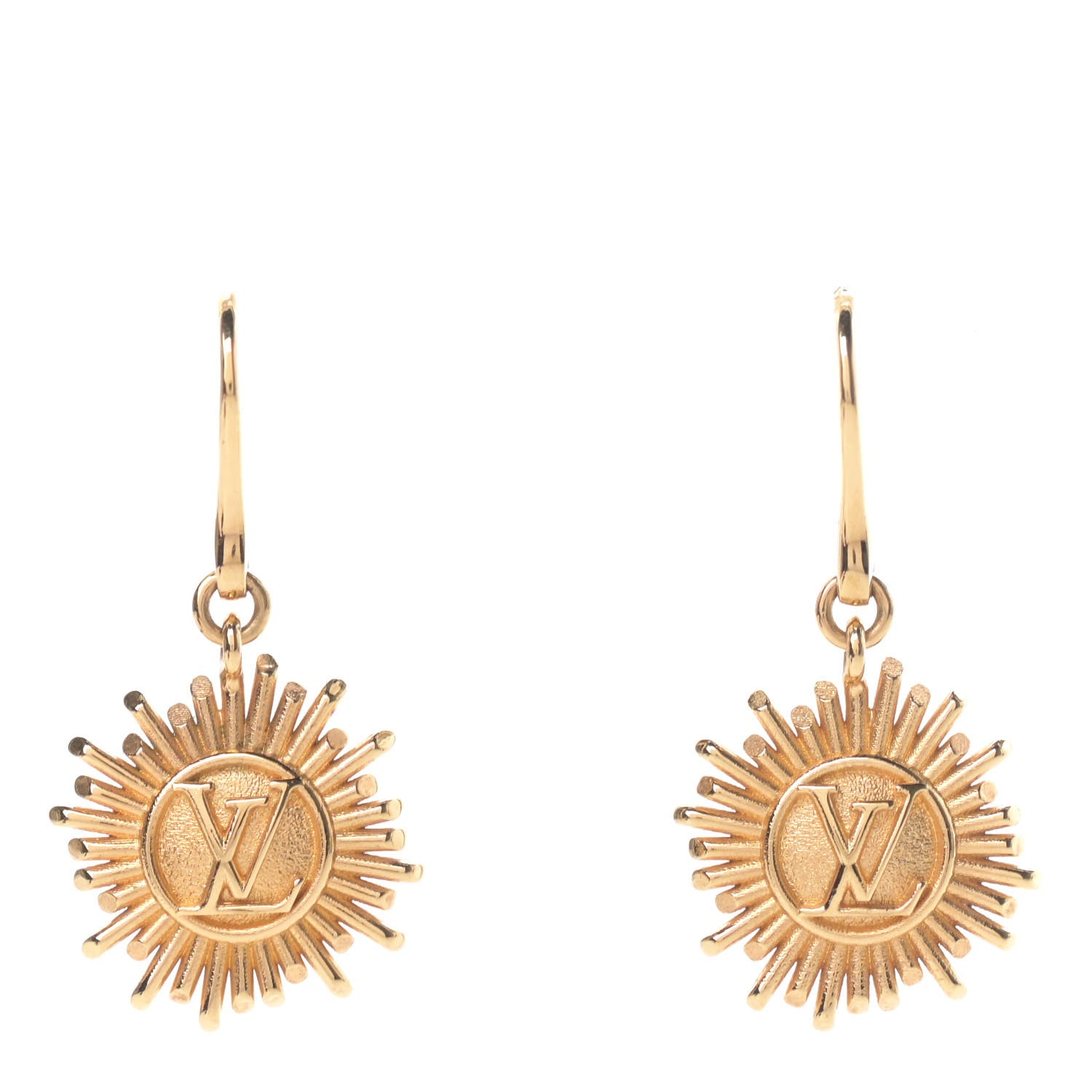 Louis Vuitton Brass Vendome Drop Earrings Gold 1 of 5