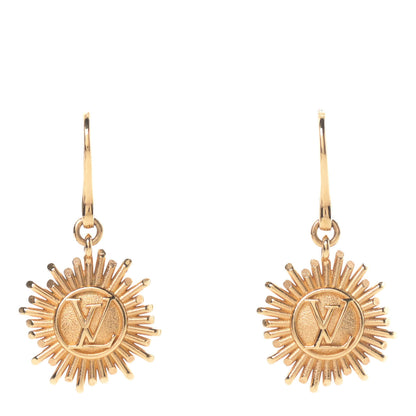Louis Vuitton Brass Vendome Drop Earrings Gold 1 of 5