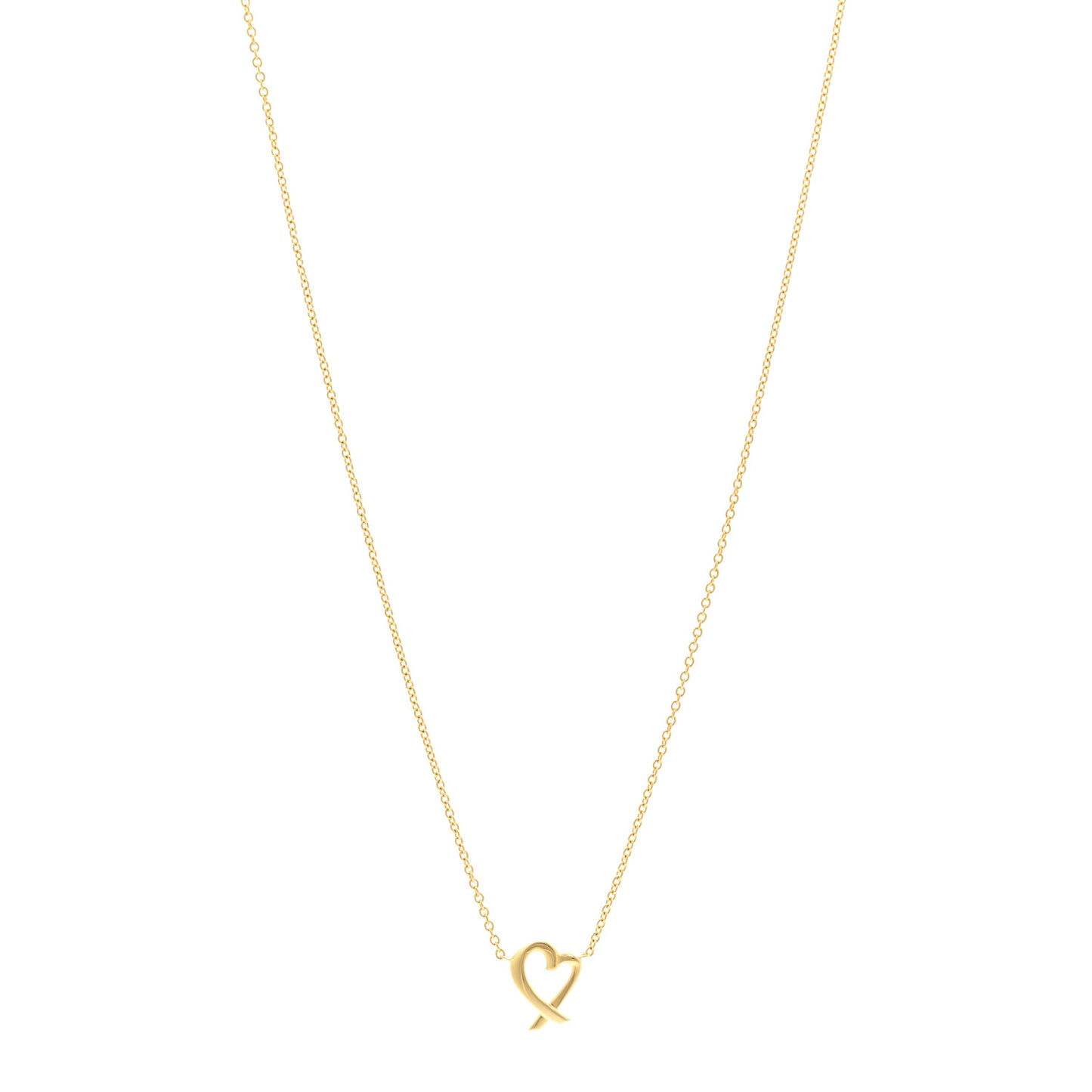 18K Yellow Gold Small Paloma Picasso Loving Heart Pendant Necklace