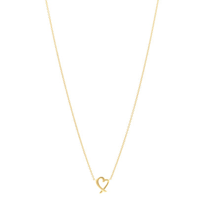 Tiffany 18K Yellow Gold Small Paloma Picasso Loving Heart Pendant Necklace 1 of 5