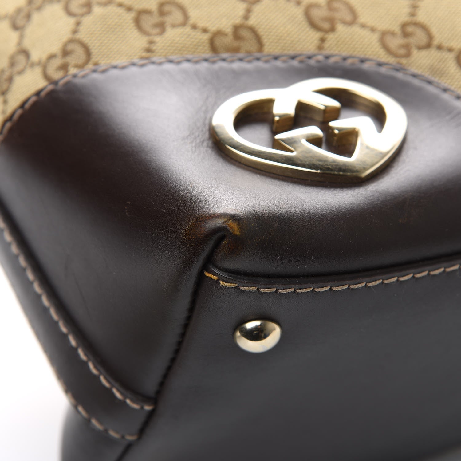 Gucci Monogram Medium Lovely Heart Hobo Brown 10 of 14
