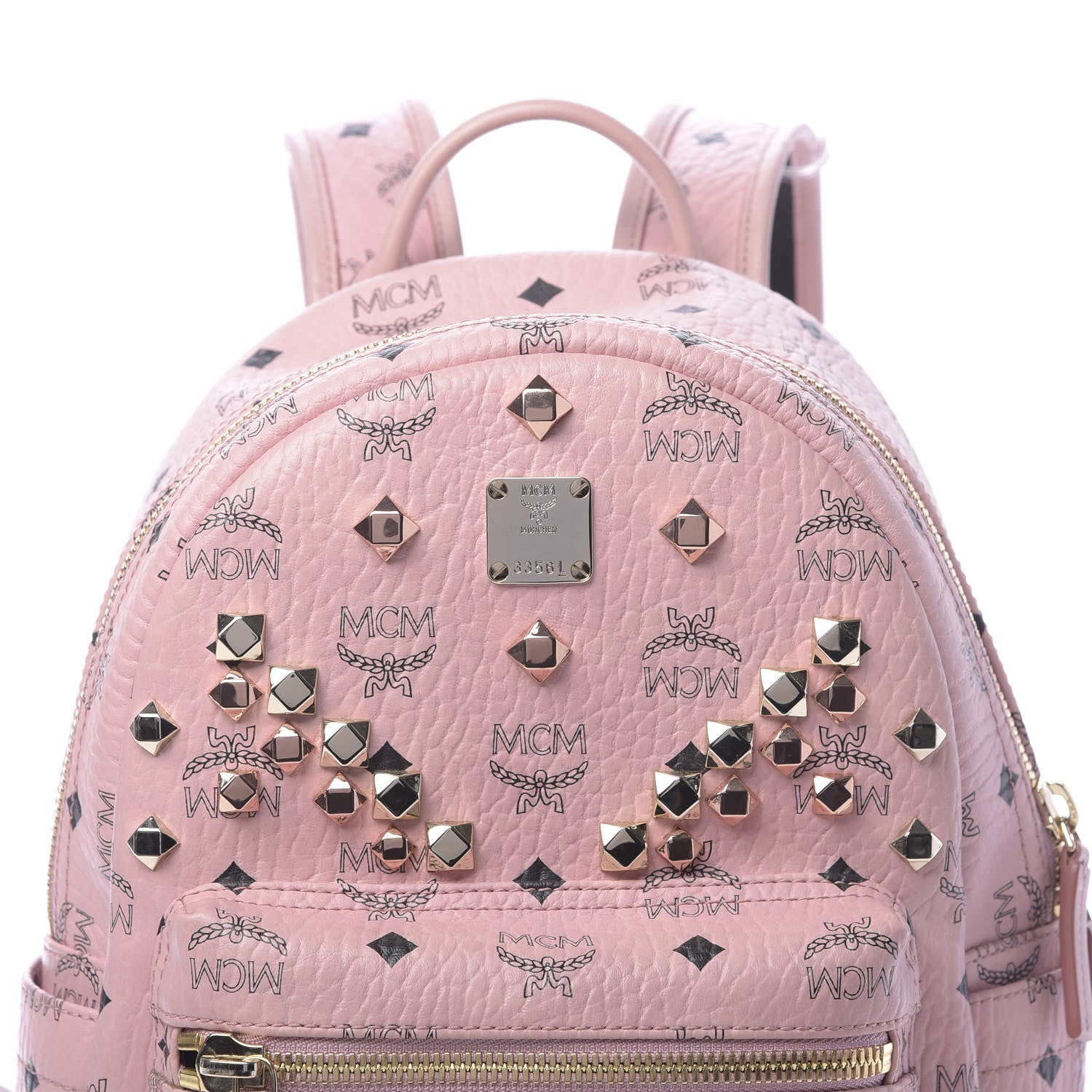 MCM Visetos Studded Small Stark M Backpack Soft Pink 7 of 10