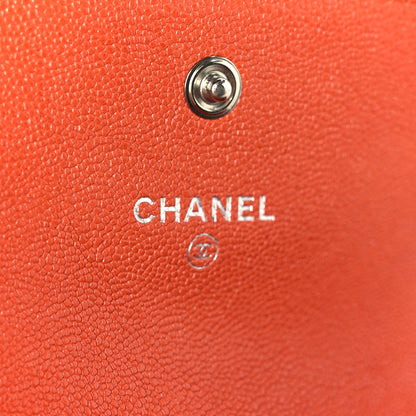 Chanel Caviar Quilted Boy Flap Card Holder Orange 7 of 10