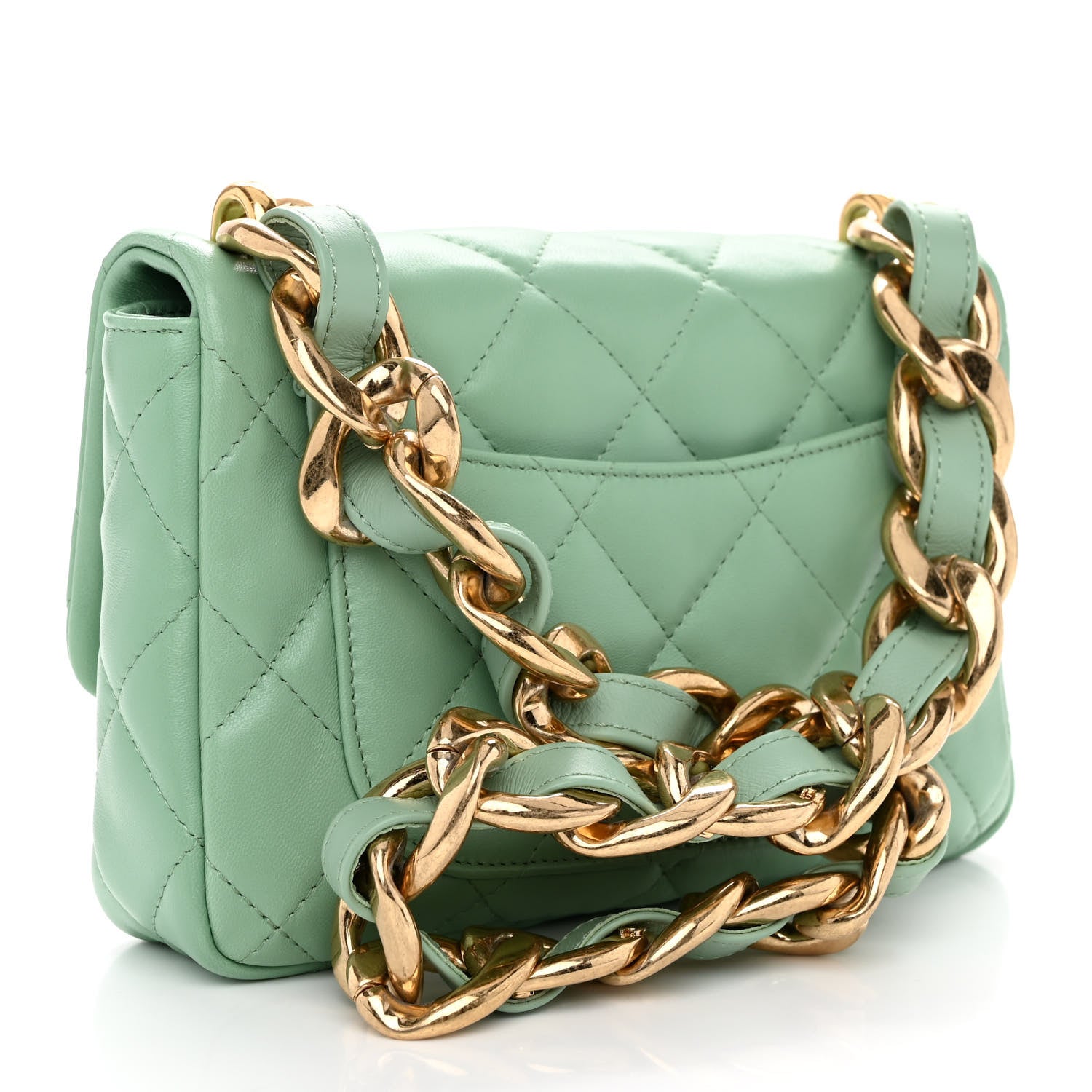 Chanel Lambskin Quilted Small Funky Town Flap Light Green 3 of 11