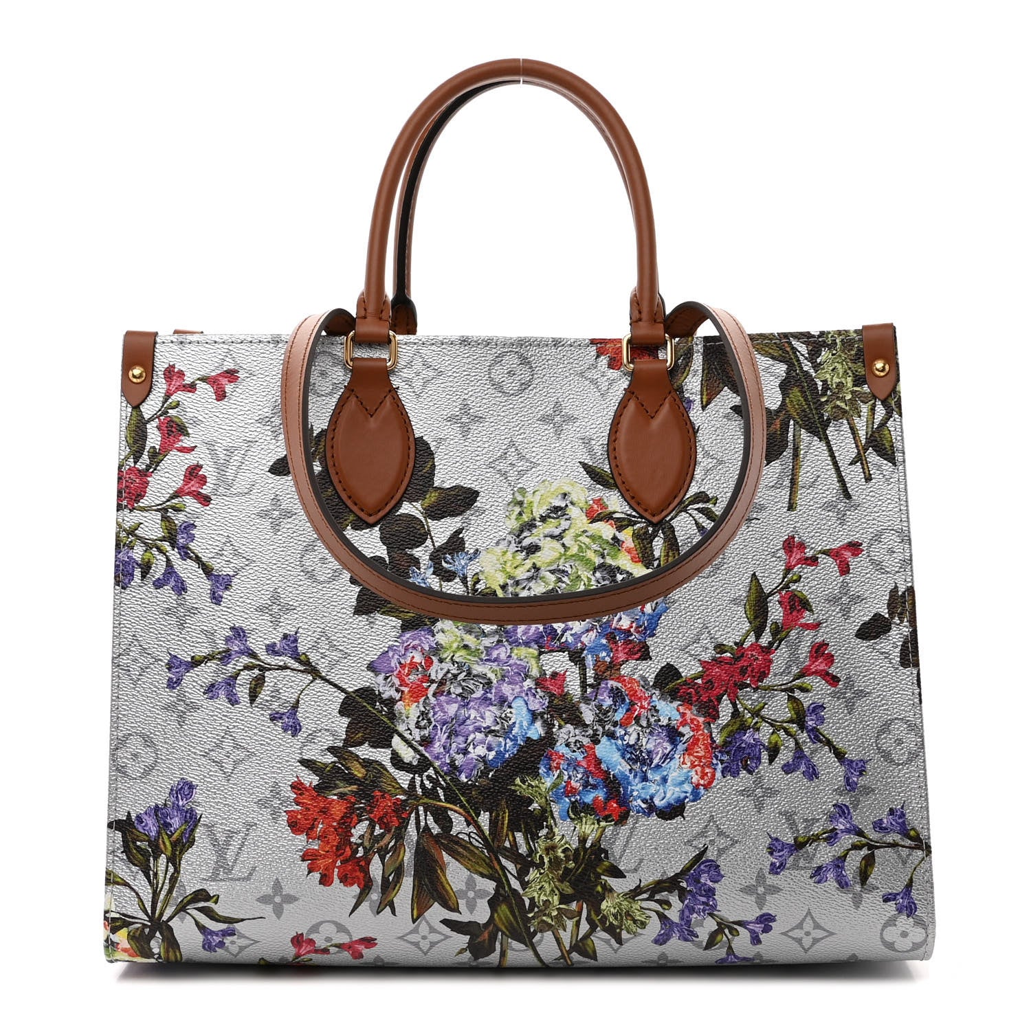 Louis Vuitton Metallic Monogram LV Garden OnTheGo MM Silver 1 of 10
